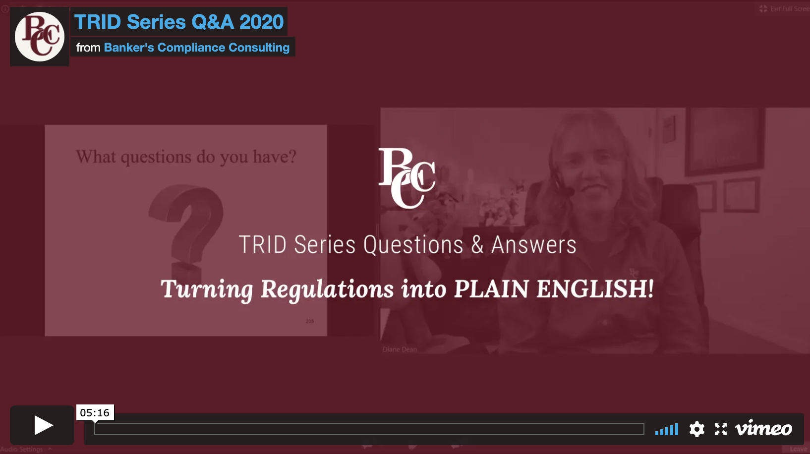 Online Bankers Training TRID Series OnDemand